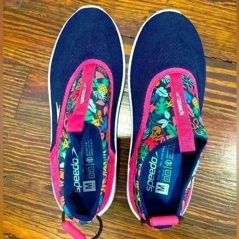 Speedo Juniors Girls Tropical Floral Water Shoes Size Medium 2-3